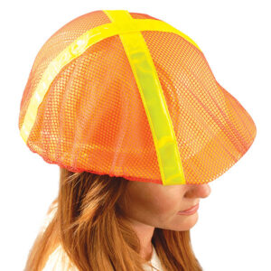 OccuNomix High-Vis Regular-Brim Hard Hat Cover, Orange, 1/Each
